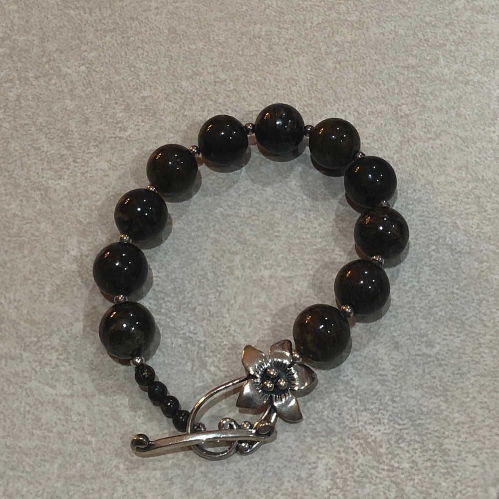 Brown Beaded Toggle Clasp Silpada Bracelet
